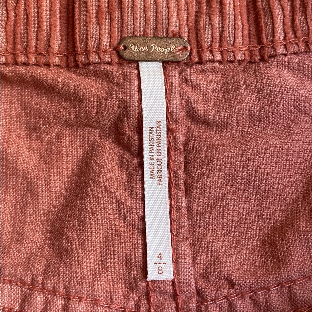 Free People Ray Corduroy Button-up Mini Skirt Size 4 - Picture 3 of 4